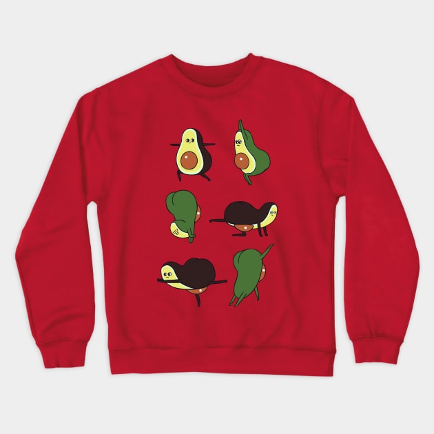 Avocado Yoga for Booty Crewneck Sweatshirt by huebucket